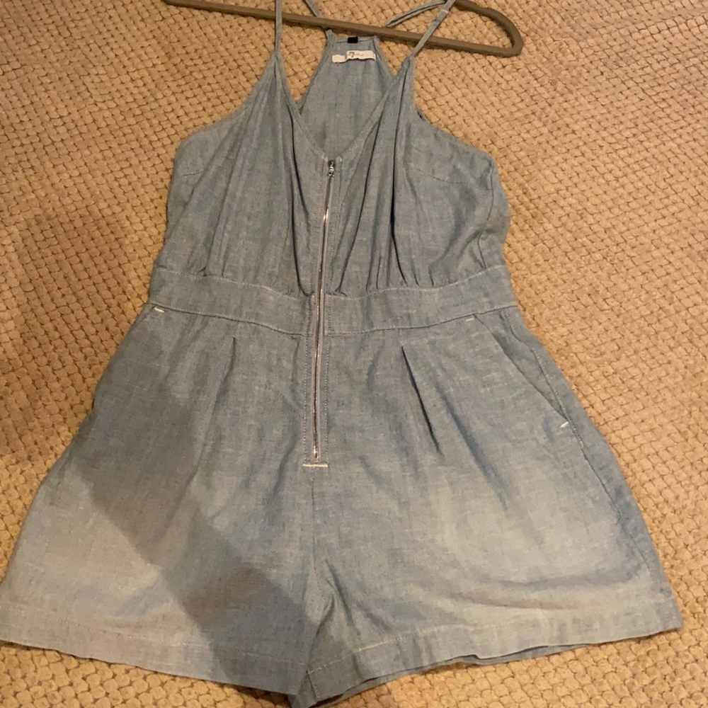 Jean short romper
